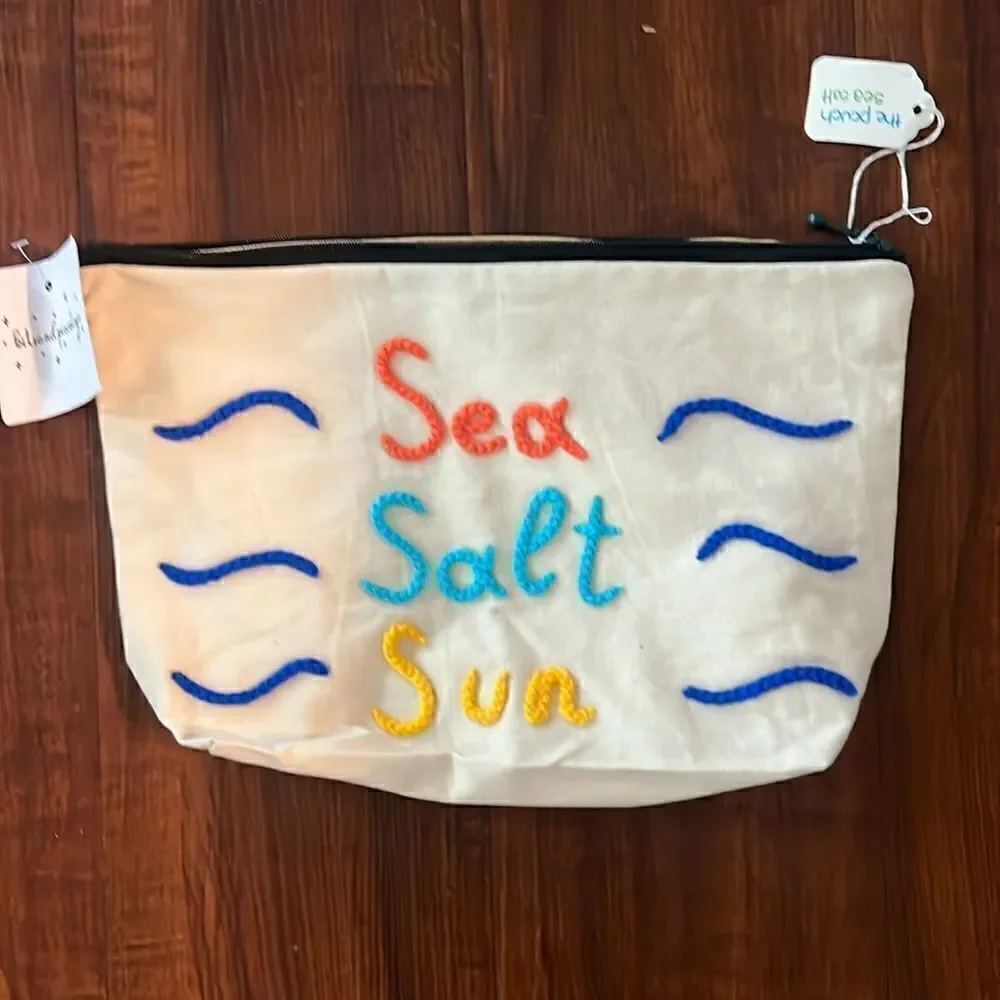 7” x 12” Large Travel Pouch - Hand Embroidered - Brand New NWT - Zipper Pouch
